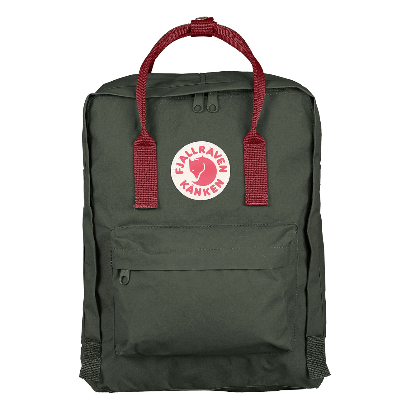 Kånken Classic Forest Green and Ox Red Bear Lockers Your Wild Companion