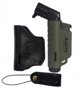 SOTO Micro Torch Horizontal Set with Leather Case (Army Green)